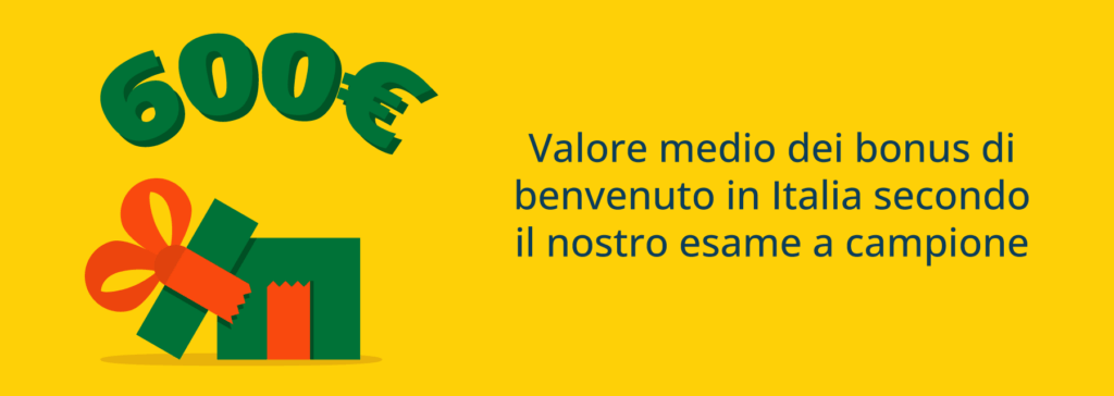 Bonus di valore medio in Italia secondo l'analisi di OnlineCasino.it