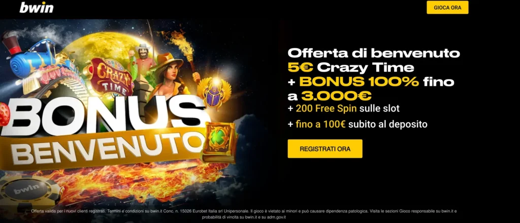 Welcome bonus di Bwin