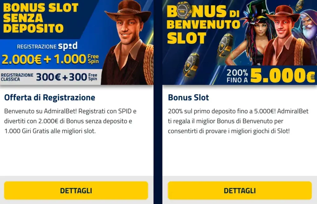 Welcome bonus di AdmiralBet.it